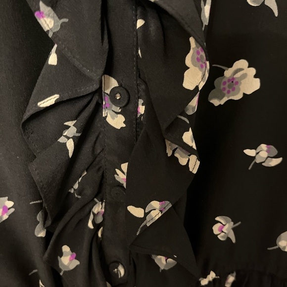 Rebecca Taylor Ghost Flower Floral Silk Mini Dress Size 0 - Picture 5 of 7